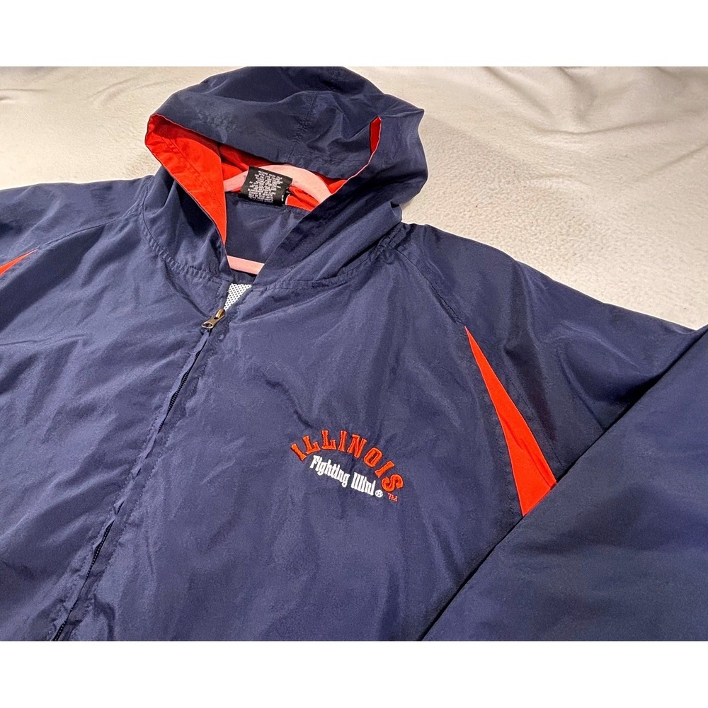 NCAA Illinois Fighting Illini Windbreaker Jacket Blue Orange 2XL KA Inc